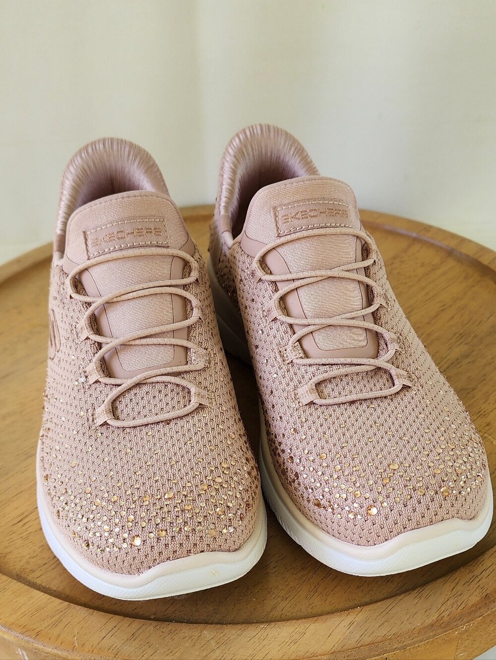 Skechers Women’s Pink Slip-On Sneakers - Picture 7 of 11